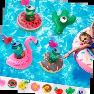 홍학튜브 플라밍고 풀빌라 물놀이 미니 컵 홀더 튜브