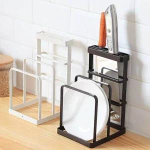 화이트 - 단종 타워형 스틸 칼꽂이 칼걸이 칼블럭