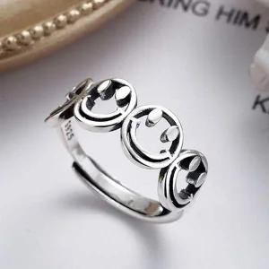 [콩심팥심]925순은반지 웃어요스마일R398 사이즈조절반지 실버주얼리