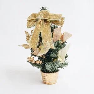 고품질 트리 장식 리본 18cm 골드 파티 꾸미기 (WCF2765)