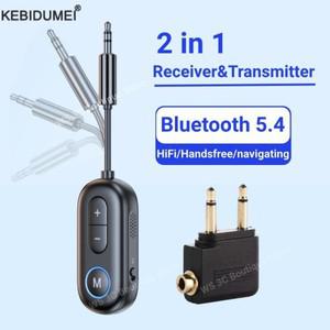 블루투스 5.4 오디오 리시버 송신기 3.5mm AUX 잭 비행기 USB 동글 무선 어댑터  TV PC 헤드폰 자동차 키트