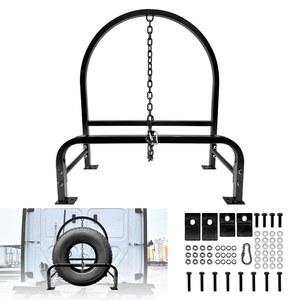 TULMTT 세미 트럭 스페어 타이어 캐리어, 켄워스 볼보 화물선 맥 피터빌트, 유광 블랙 파우더 코팅 유니버설 트레일러 랙에 적합