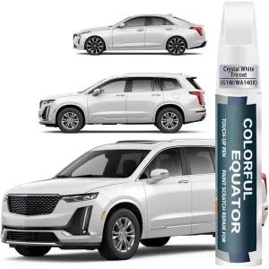 크리스탈 화이트 트리코트G1W/WA140X 터치업 페인트 캐딜락 호환 차량 펜 스크래치 수리 2-in-1 프리미엄