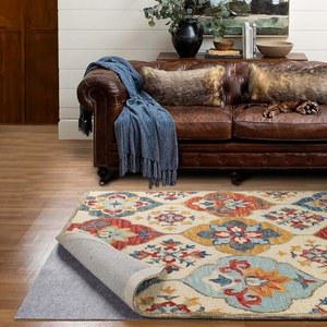 우수한 실내 공간 러그 패드, 미끄럼 방지, 바닥 보호대, 하드우드 및 타일 패딩, 가구 보호대 카펫 그 매트, 펠트 고무 그립, 리마 컬렉션, 4피트 x 6인치