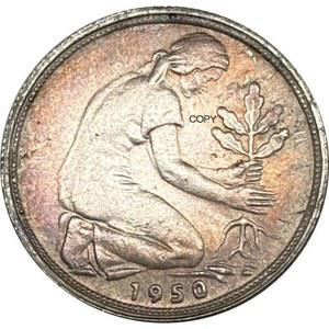 기념 주화 코인 독일 연방 공화국 은행 1950 50 Pfennigs 은도금 복사 기념 동전 Ww2 Moneda Collectible Coins