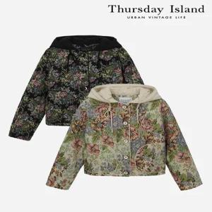 [써스데이아일랜드][Thursday Island] 퀼팅 후드 자카드 점퍼(T238MJP236W)