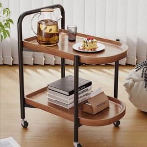 이동식트롤리 서빙카트 원목 월넛 운반 식당 빈티지 테이블 왜건