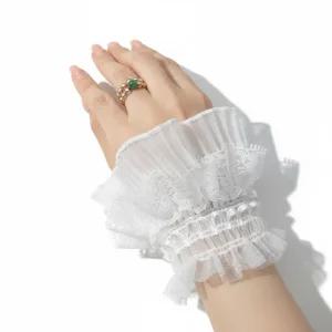 카라걸스 셔링 손목 레이스 커프스 블라우스 코디 소매프릴 국내제작 AP131