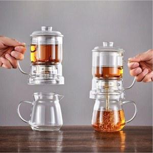 자동 티 티포트 세트 내열성 가정용 찻주전자 인퓨져 유리