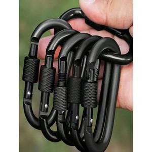 야외 등산용 알루미늄 합금 D형 카라비너 후크 열쇠고리 스프링 캠핑 하이킹 낚시용