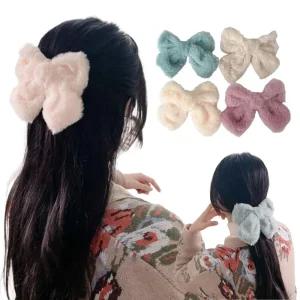 털 리본 머리 핀 1p 삔 헤어 올림 반 묶음 겨울 액세서리 선물 포인트 스타일링