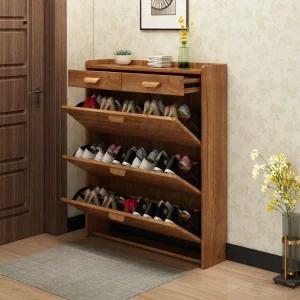 좁은틈새 원목 공간절약 신발 현관 수납장 폭좁은