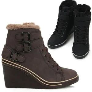 국산 여성 통굽 앵클부츠 털부츠 키높이운동화 리키