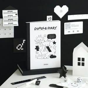 아이코닉 2026 두들 다이어리 위클리 플래너 PVC 커버형 미니파일구성