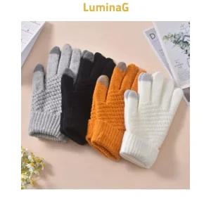 겨울 방한 스마트폰터치 니트 와플 손가락 장갑 기모 단체선물