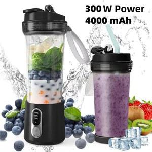 새로운 휴대용 JUICER 신선한 블렌더 4000MAH 야외 실내 블레이드 듀얼 USB 사용 배터리 주스 스무디
