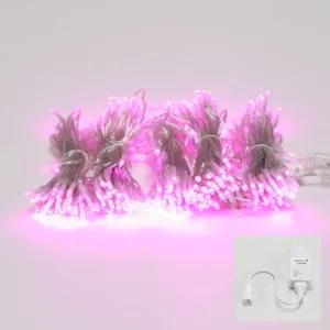 트리조명 300구 DC24V 투명선 핑크색 정류기포함 크리스마스전구 줄조명 장식 LED