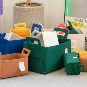 아트박스/가쯔 접이식 펠트 수납바구니 패브릭 리빙박스 M2개