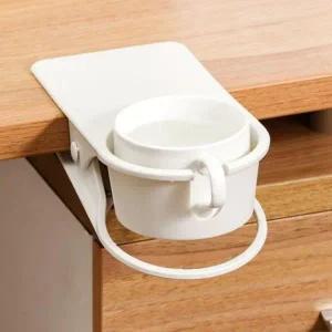 [셀러에이드]ksr 집게형 책상 캔 컵 홀더 받침대 화이트
