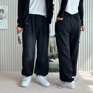 워싱 남자 스트링 와이드팬츠 SD241024M 스키니 면바 레깅스 융털