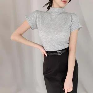 [하프클럽/]여성 레이온 스판 반팔 티셔츠 기모 심플 디자인