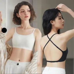 [하프클럽/]여성 필라테스 스포츠 브라탑 나시 심리스 엑스끈