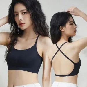 [하프클럽/]여성용 스포츠 필라테스 끈 나시 심리스 브라탑