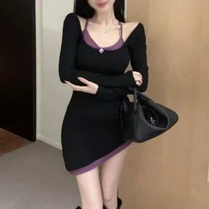 [하프클럽/]여성 코디 슬림 쁘띠 홀터네크 원피스