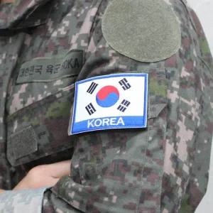 파랑 와펜브로치 빈티지와팬 태극기패치 가방꾸미기