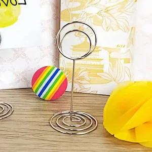 와이어 메모 메모클립 스탠드 원형 꽂이 명함 실버 메모클립 쇼클립 가격표 메모집게 꽂이