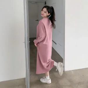 [하프클럽/]여자 편한 롱 빅사이즈 롱슬리브 레이온 원피스