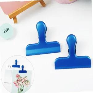 문서 메모 소품 빈티지 블루 종이 집게 무광 사진 1P 문서집게 과자집게 자석집게