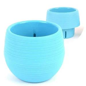 [골드스마일]미니 플라스틱 원형 화분 블루 컬러 인테리어 다육이