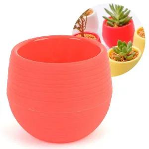 [골드스마일]미니 플라스틱 원형 화분 레드 컬러 인테리어 다육이