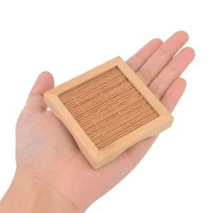 우드 컵받침 홀더 대나무 디자인 코스터 사각