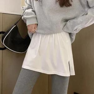 [아우트]페이크 허리밴딩 레이어드티 밴딩 스커트