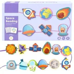 [골드스마일]오즈토이 원목 목제 블록 실꿰기 교구 우주 wd2136b