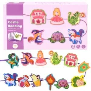 [골드스마일]오즈토이 원목 목제 블록 실꿰기 교구 판타지 wd2135w