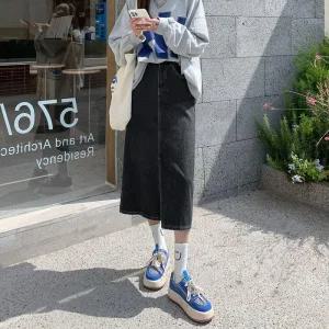 [아우트]청롱치마 봄 스커트 청치마 롱 데님스커트