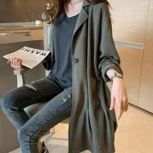 [아우트]카라 긴팔 롱자켓 긴자켓 린넨재킷 코디