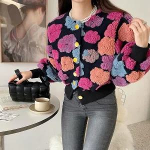 [아우트]뽀글이 점퍼 가디건 G126808_플라워