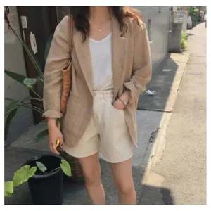 [아우트]봄 여름 짧은 린넨 자켓 1P