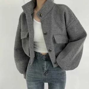 [아우트]봄재킷봄자켓 검정 크롭 숏 자켓 코디