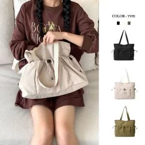 고품질 포올 스트링 무지 가벼운 숄더백 에코백 FA560 보부상가방 (WE37518)