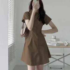 [아우트]청바지레이어드원피스 짧은 미니 원피스