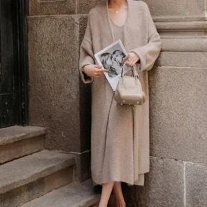 [아우트]원피스 가디건 겨울 롱원피스 골지 나