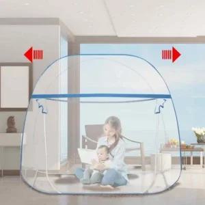 넓은 원터치 바닥 모기장 침대 텐트형 방충망 접이식