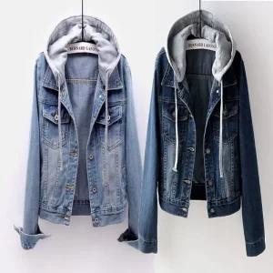 [아우트]청자켓 숏 자켓 후드 모자 탈부착