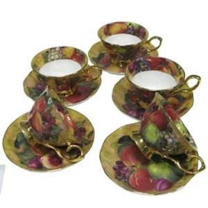 스테콜 커피잔 도자기 찻잔 홈 카페 로즈 커피잔 5개 내열유리잔