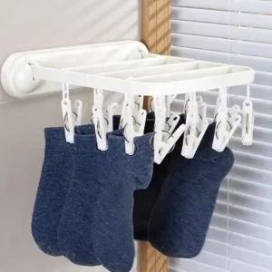 다기능 접이식 빨래집게 속옷 양말 무타공 17개집게